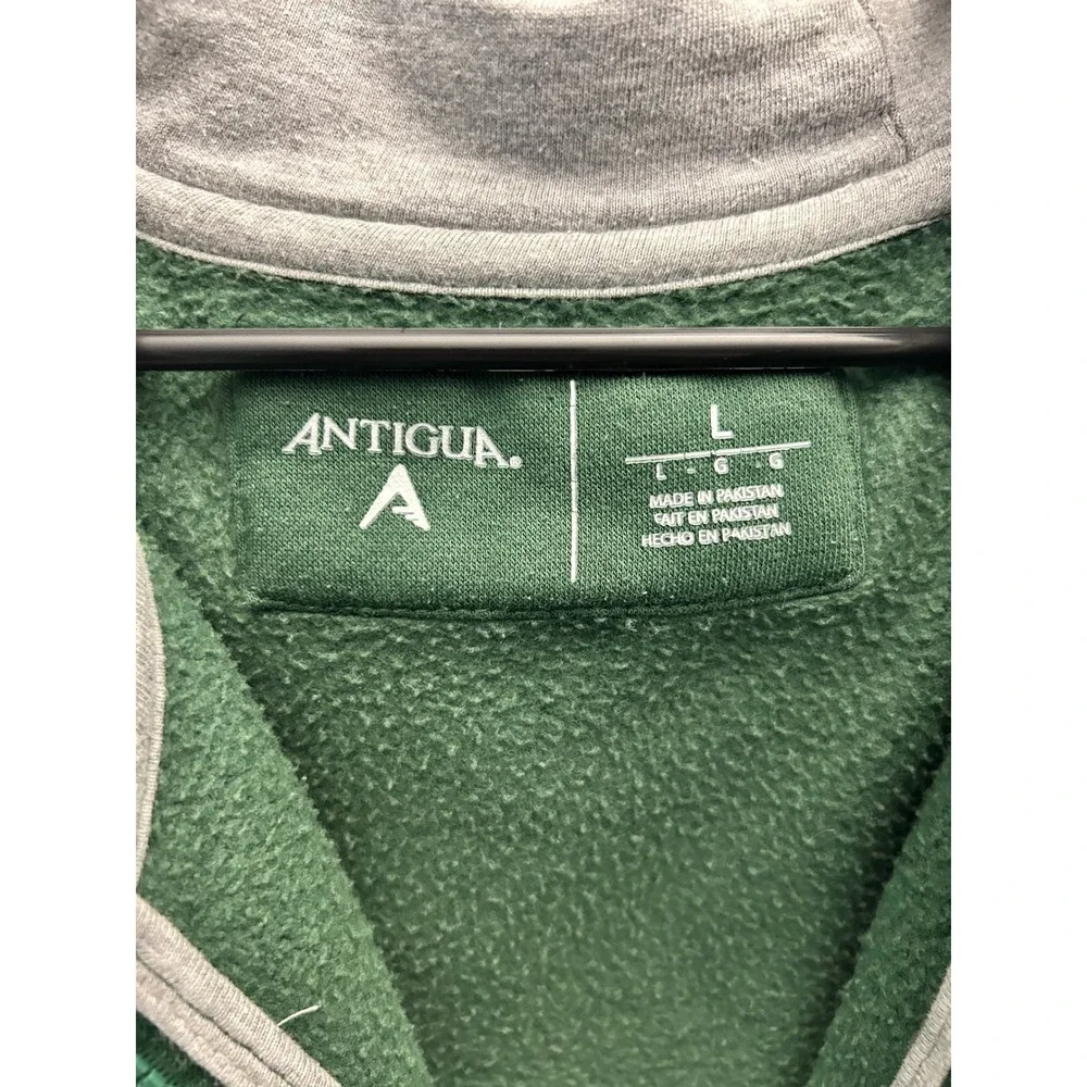 Antigua Mens Boston Celtics NBA Full Zip Hoodie Green Fleece Sweatshirt Large